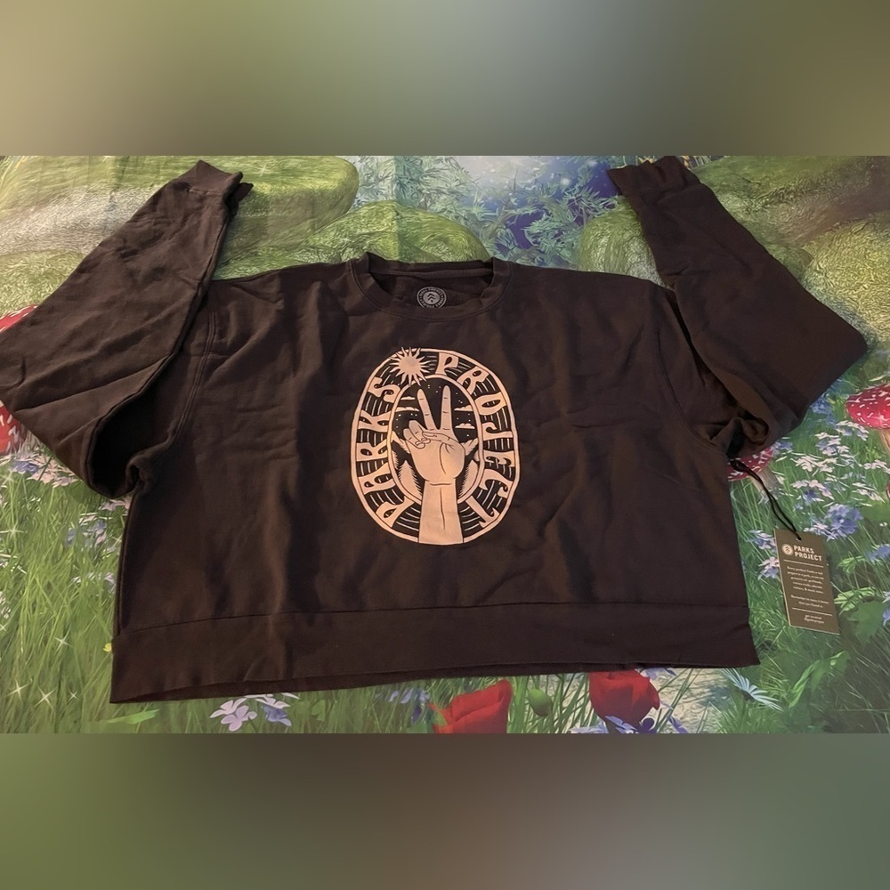 Parks Project Peace in The Parks Cropped Crew Neck, Dark Grey, 3XL, NWT - Picture 3 of 7